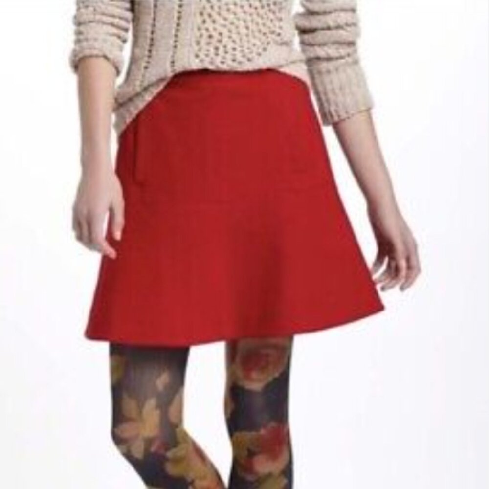 Anthropologie Meadow Rue Wool Mini Skirt